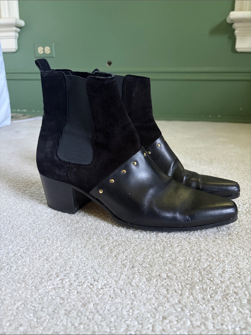 Balmain Artemisia 40mm suede & leather boots